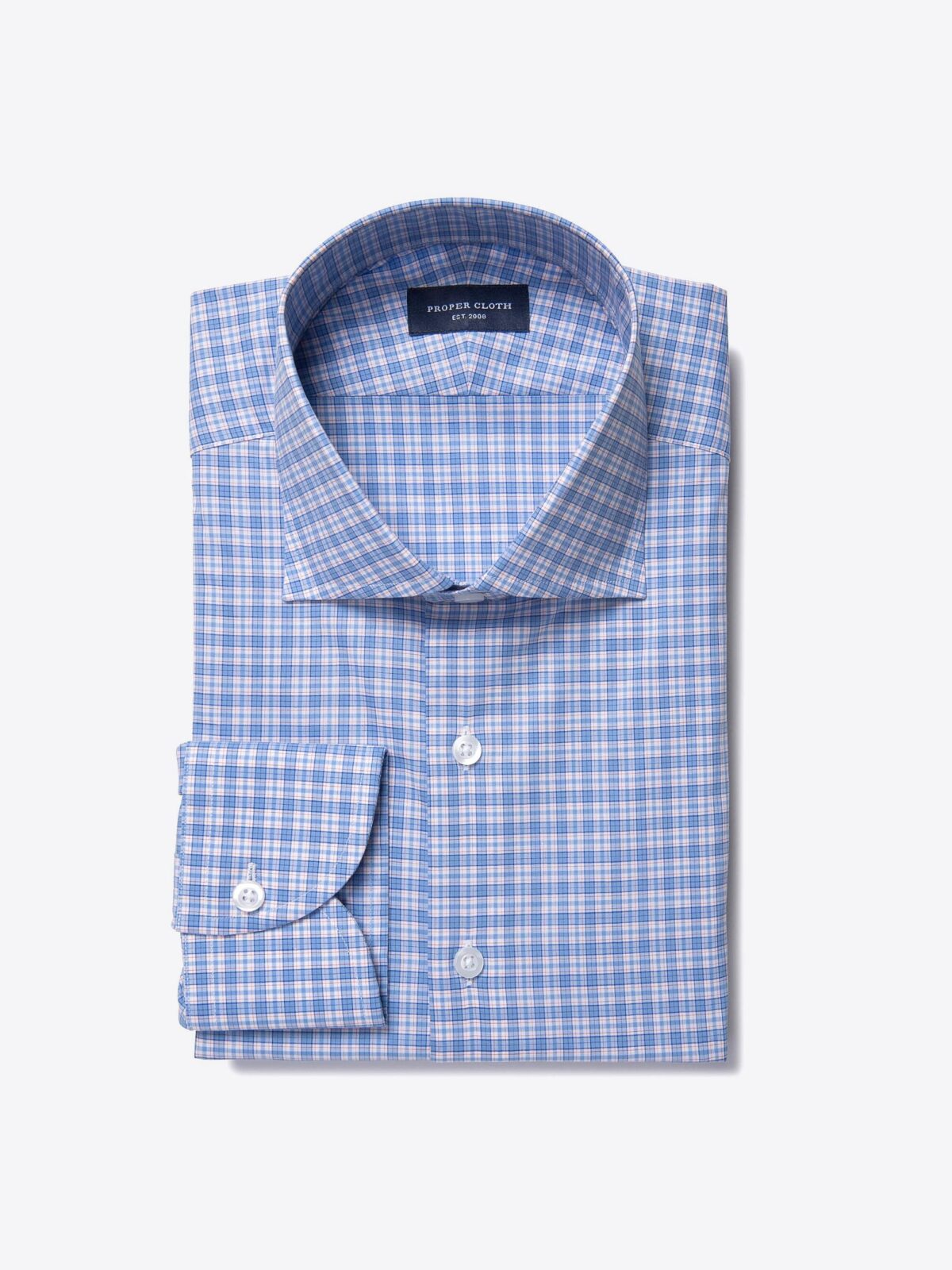 Jones Light Blue and Orange Multi Check Shirt