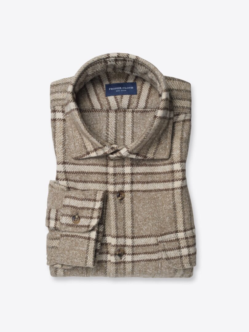 Faroe Beige Plaid Cotton Blend 