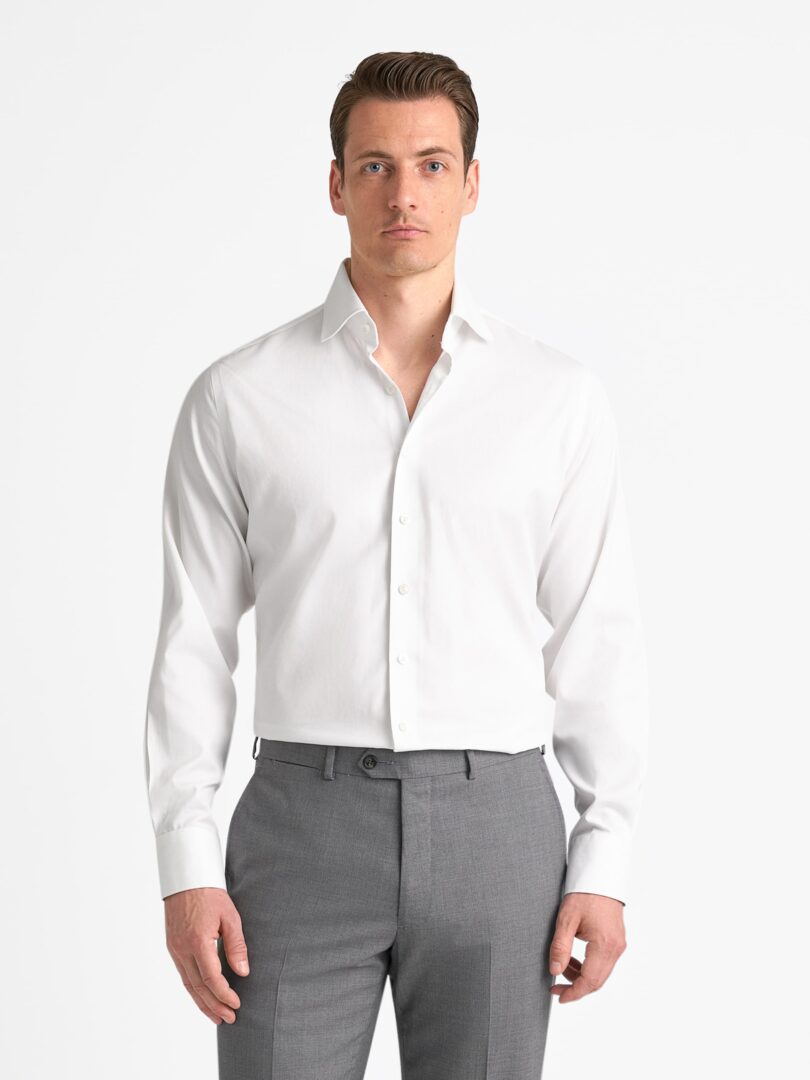 The Non-Iron Pinpoint Semi Spread Dress Shirt Detail