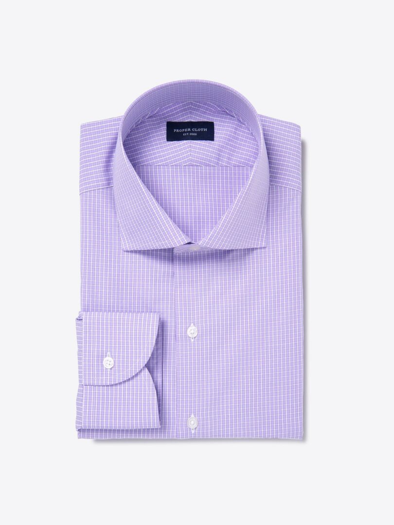 Waverly Lavender Small Check Dress Shirt 