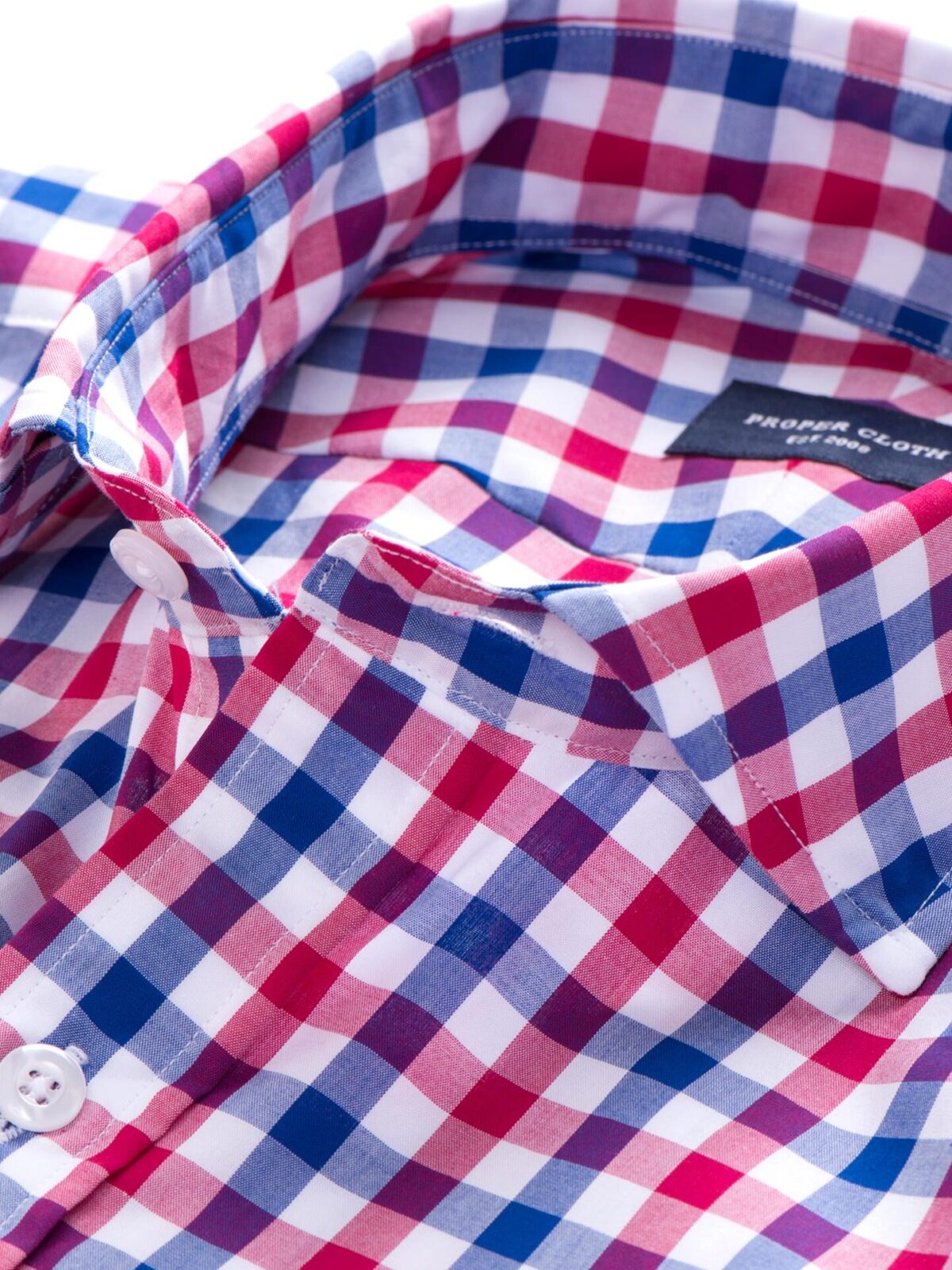 Red and Blue Large Gingham Dress Shirt Shirt by Proper Cloth