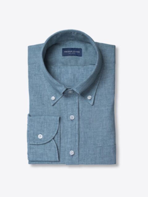 Shop Albini Washed Slate Delave Lightweight Linen