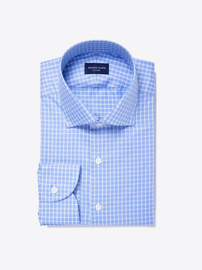 Bedford Blue Check Custom Made Shirt 