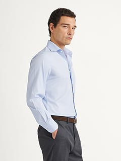 The Thomas Mason Non-Iron Shirt in Light Blue