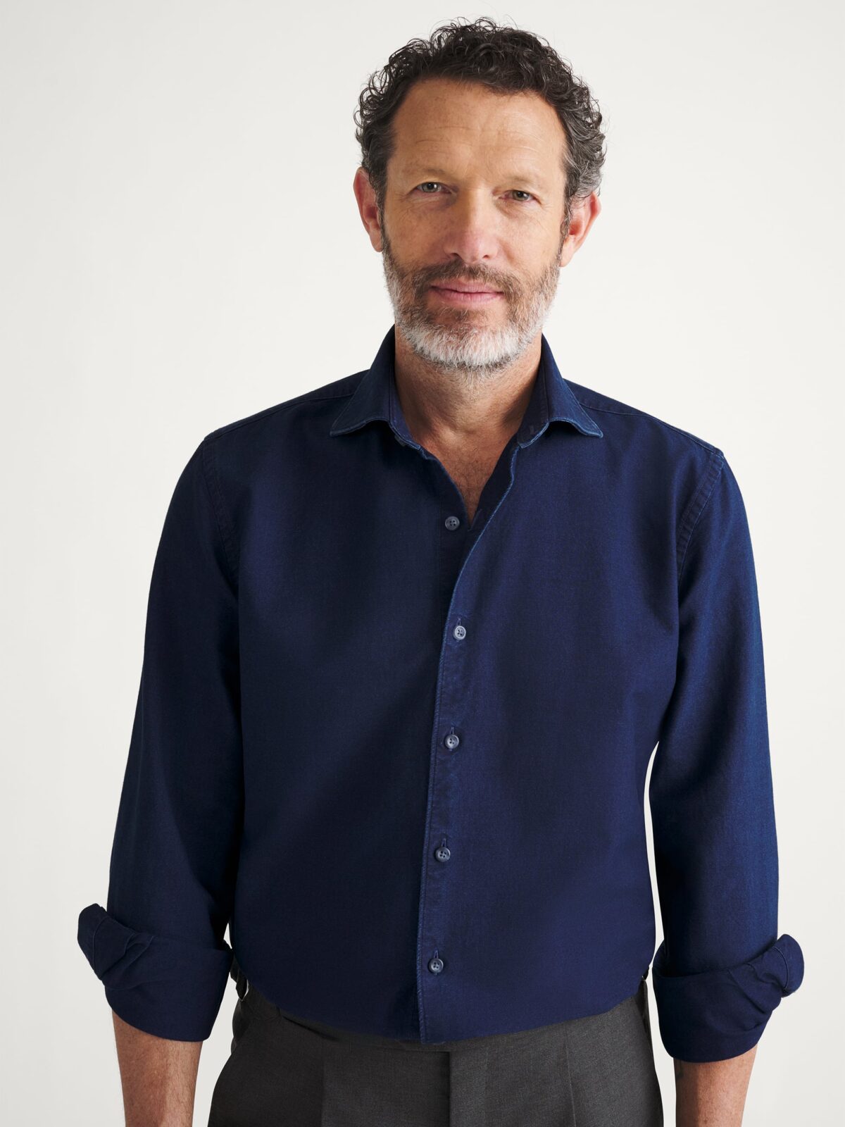 mens indigo dress shirt BOSS Indigo regular-fit shirt in stretch denim, Men, Size: XXXL, dark blue