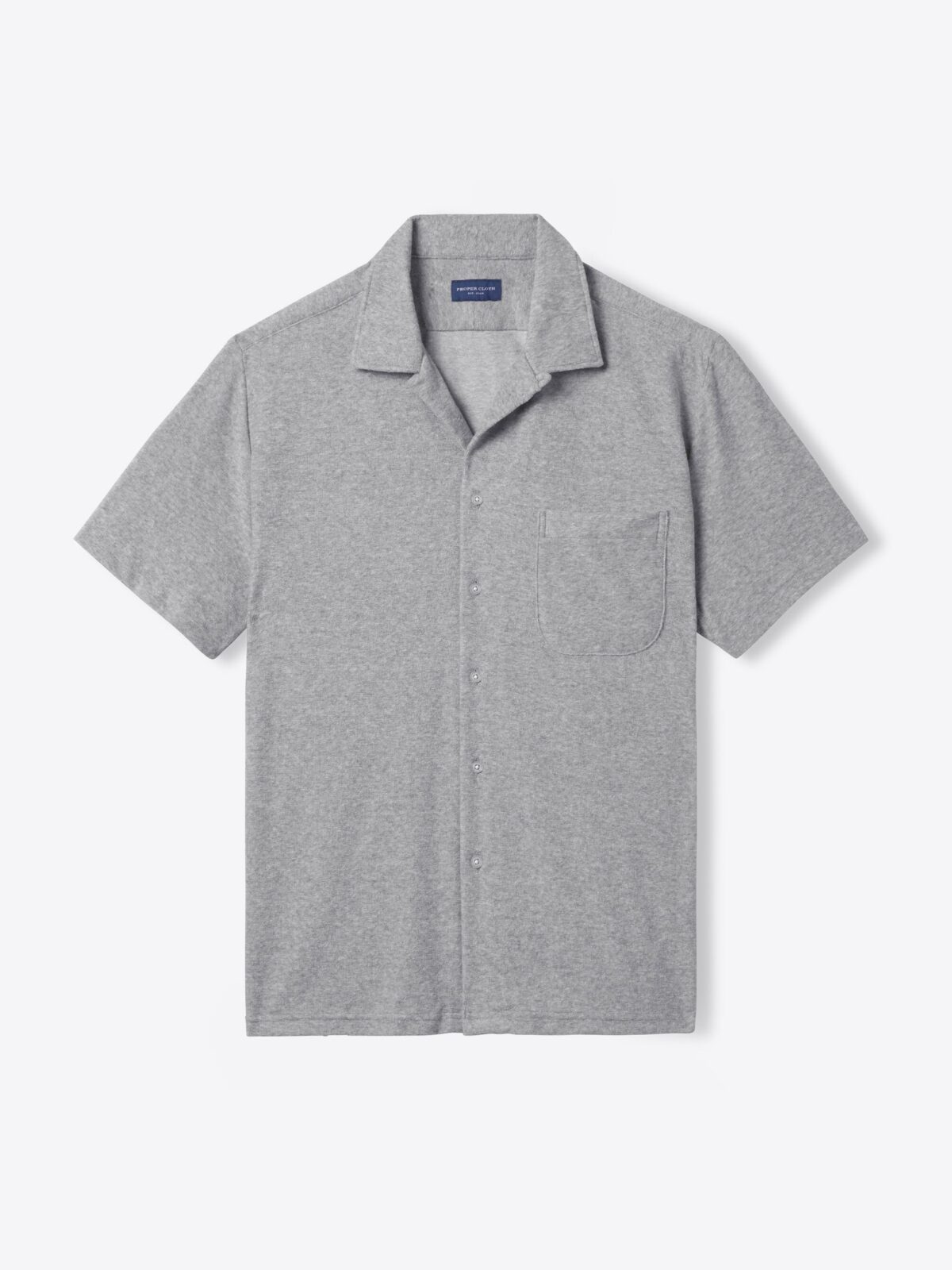 Japanese Grey Melange Terry Cloth Knit Shirt