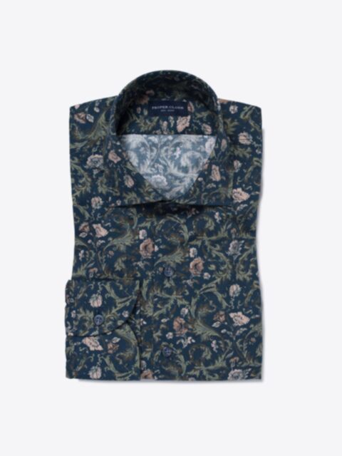 Shop Albini Navy Green and Rose Floral Print