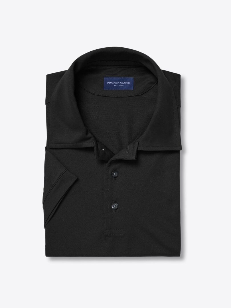 Black Coolmax Performance Knit Short Sleeve Shirt