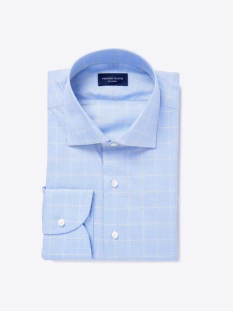 Shop Thomas Mason Blue and Yellow Prince of Wales Check
