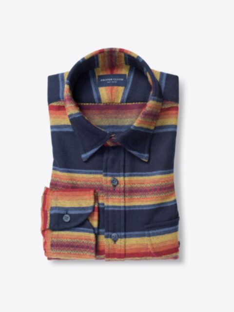 Shop Navy and Gold Southwest Blanket Stripe
