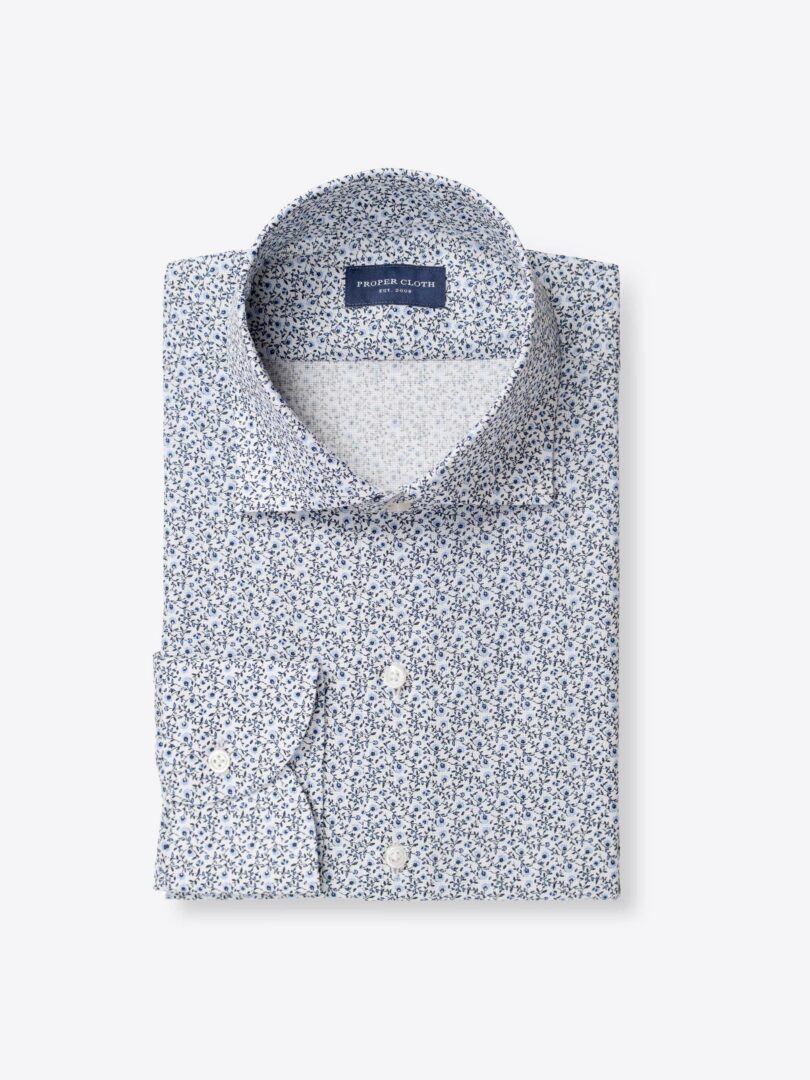Canclini Light Blue and White Textured Print 