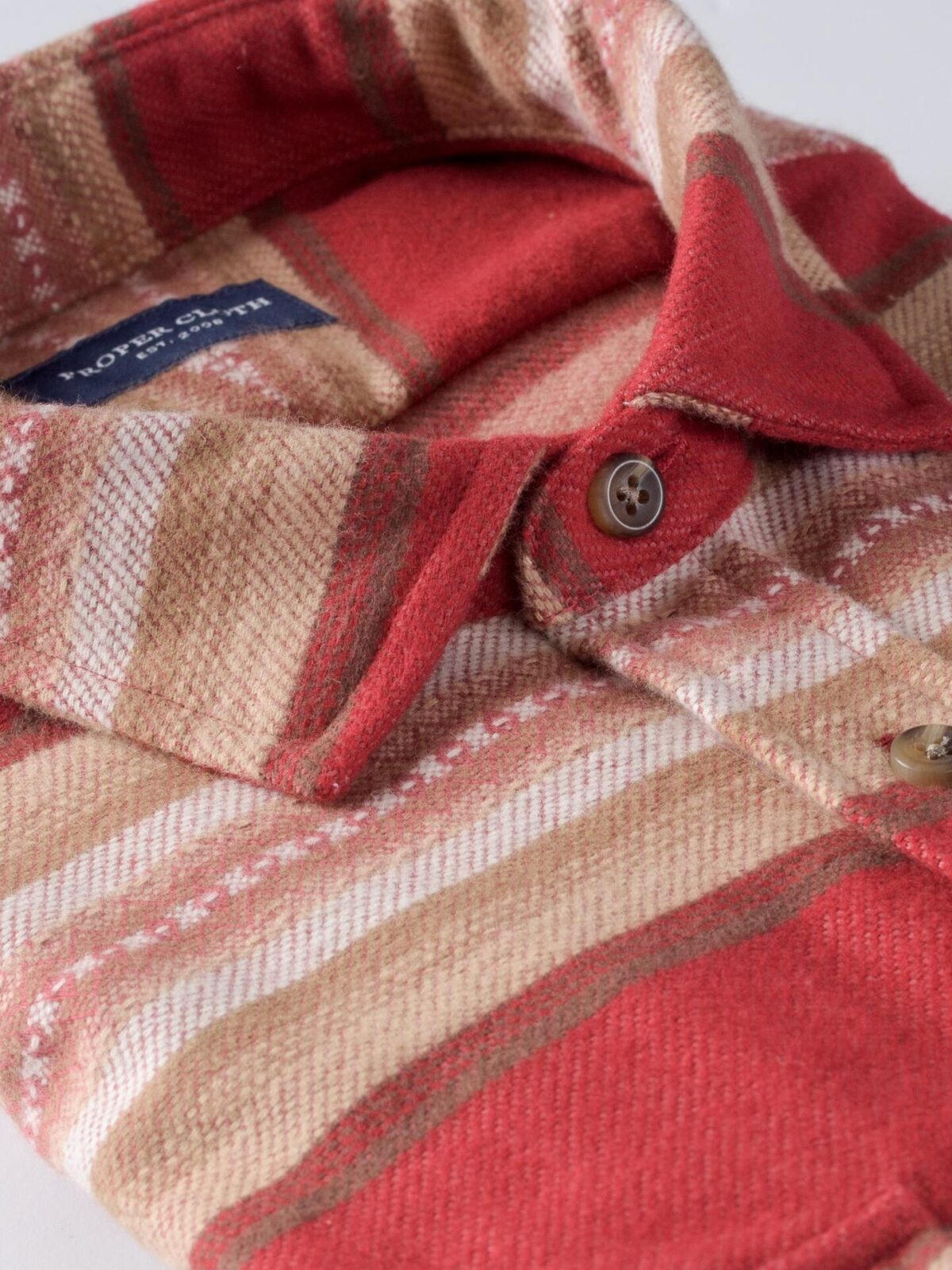 Navy and Sunset Southwest Blanket Stripe Shirt by Proper Cloth