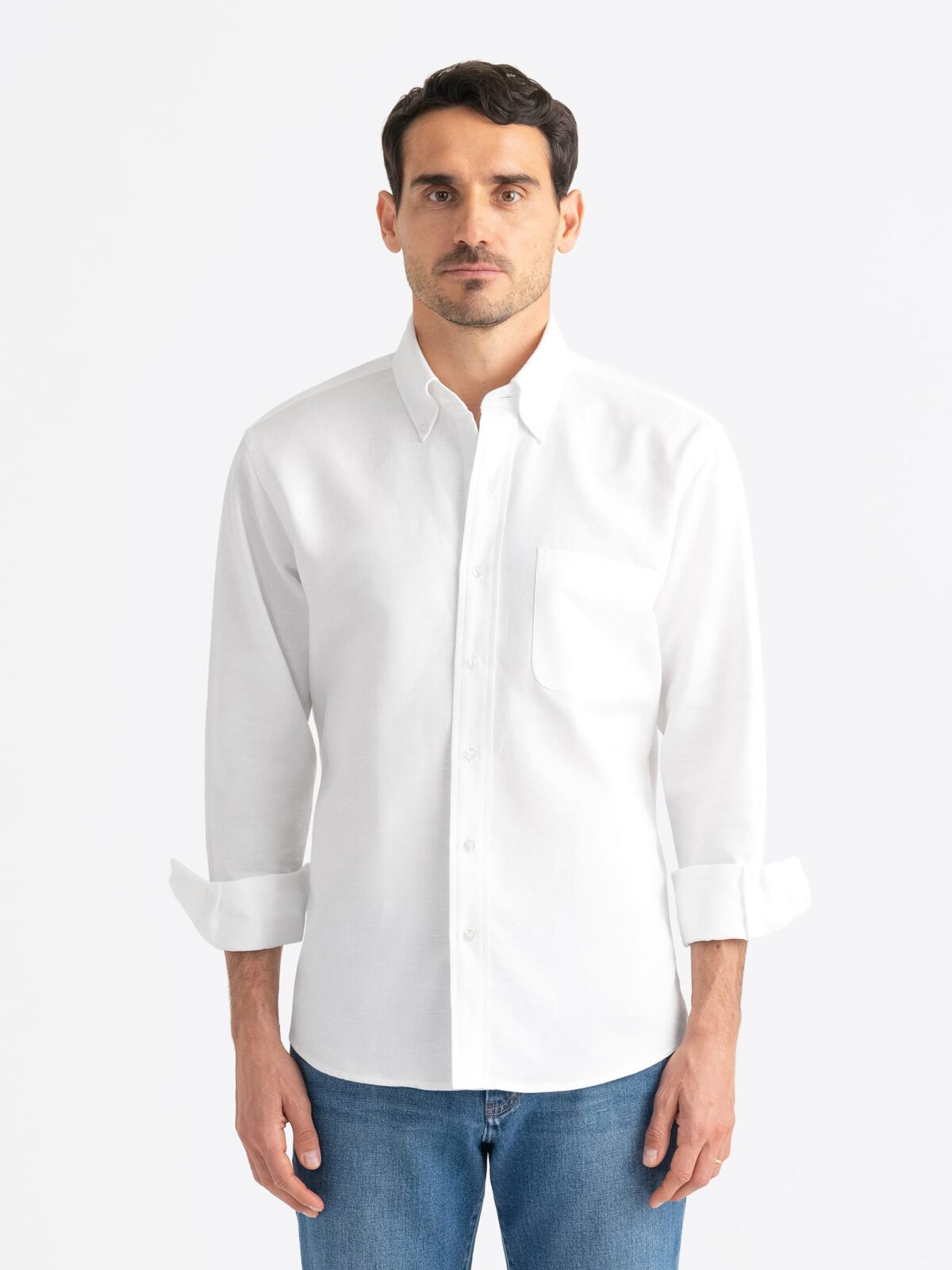 The Cotton and Hemp Oxford Cloth Button Down in White
