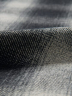 The Japanese Low Twist Shirt in Black and Grey Ombre Plaid