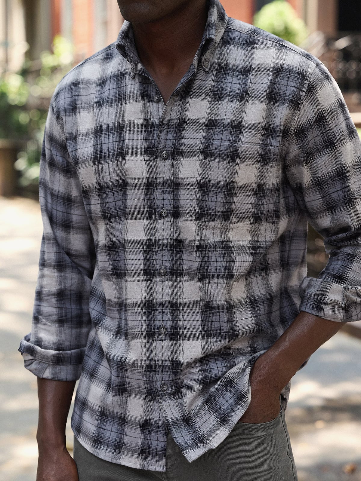 Mr.Stream Camicia da Uomo in Stile Casual da Boscaiolo Plaid Flanella A