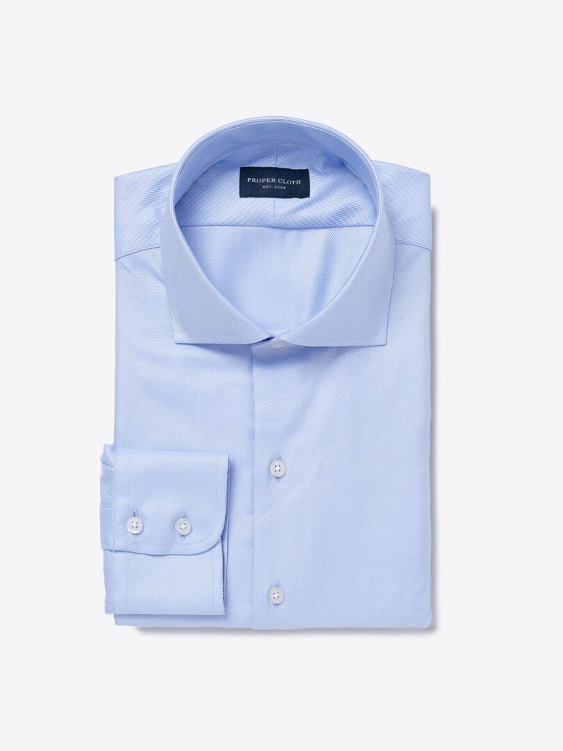 Sutton Wrinkle-Resistant Sky Blue Imperial Twill Custom Dress Shirt 