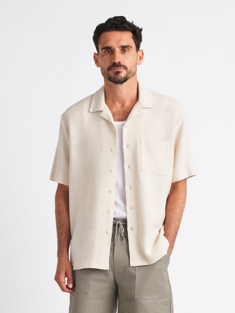 Beige Cotton and Linen Gauze Weave Thumb Detail