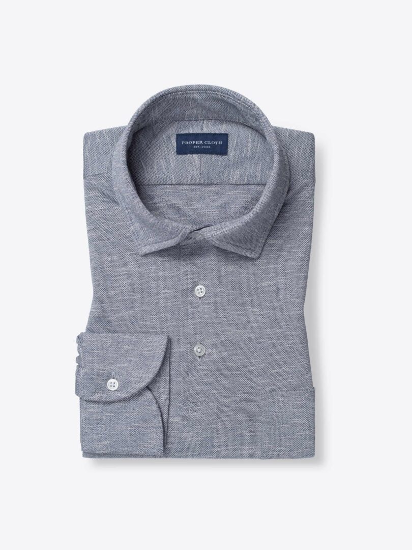 Canclini Slate Slub Knit Pique 