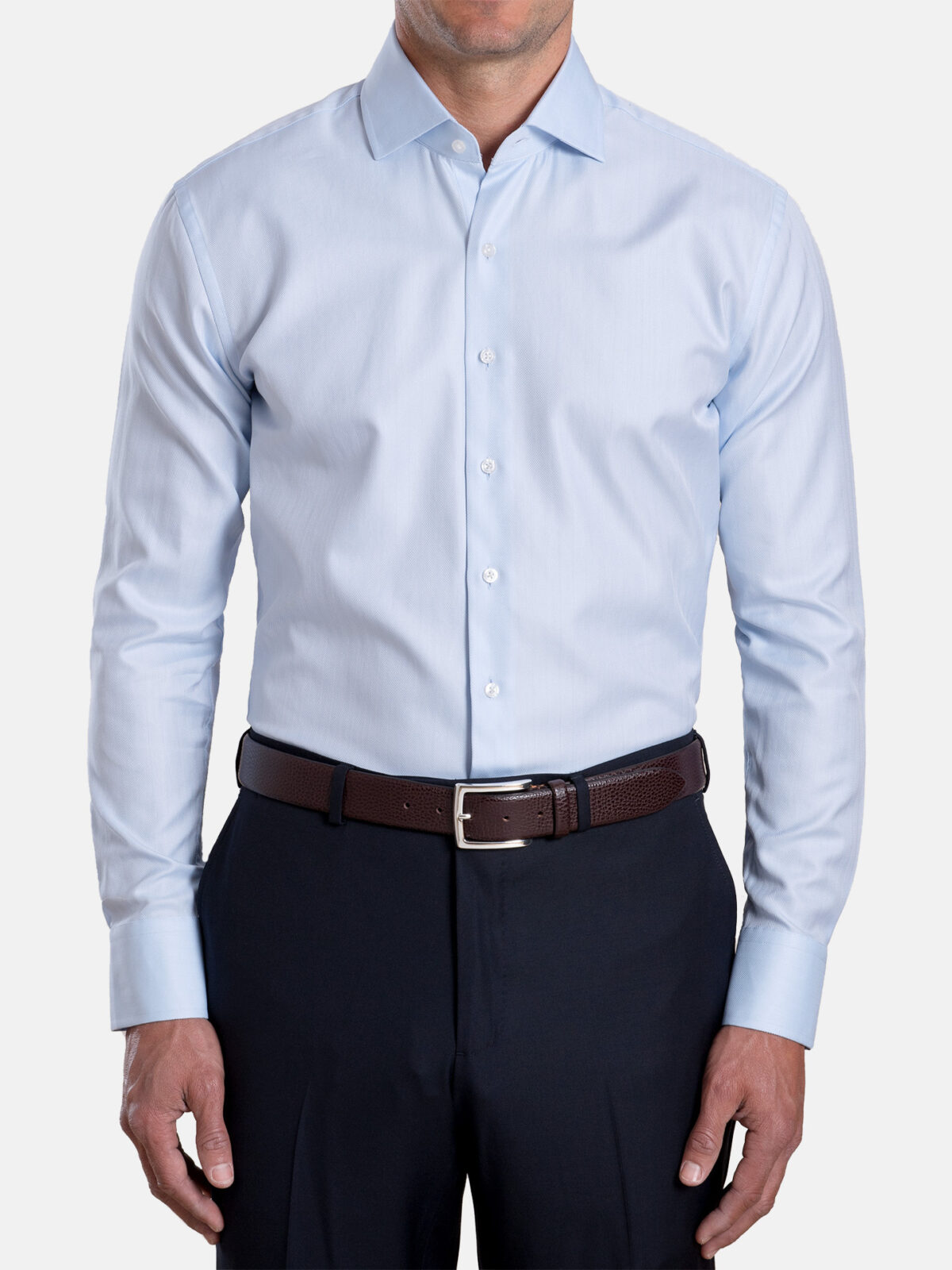 Thomas Mason Wrinkle-Resistant Light Blue Royal Oxford Shirt