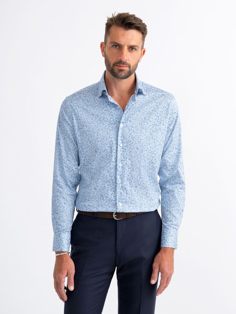 The Micro Print Business Casual Shirt Detail