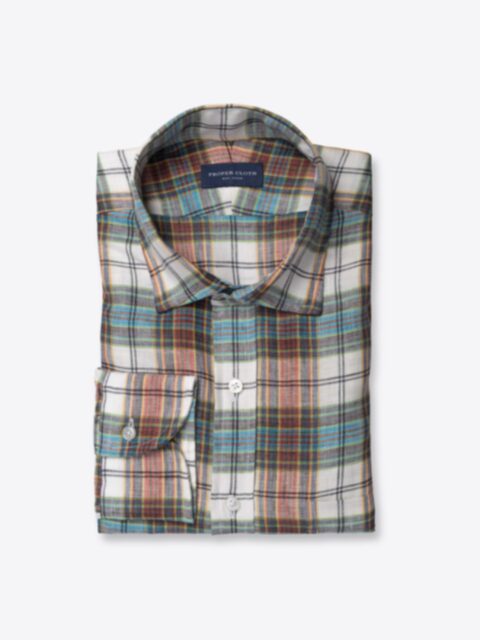 Shop Canclini Multi Color Plaid Linen