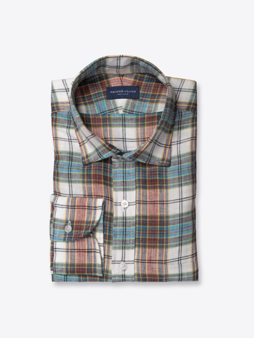 Canclini Multi Color Plaid Linen 