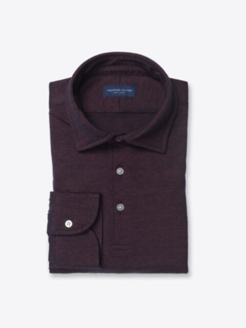 Shop Carmel Burgundy Refibra and Cotton Knit Pique