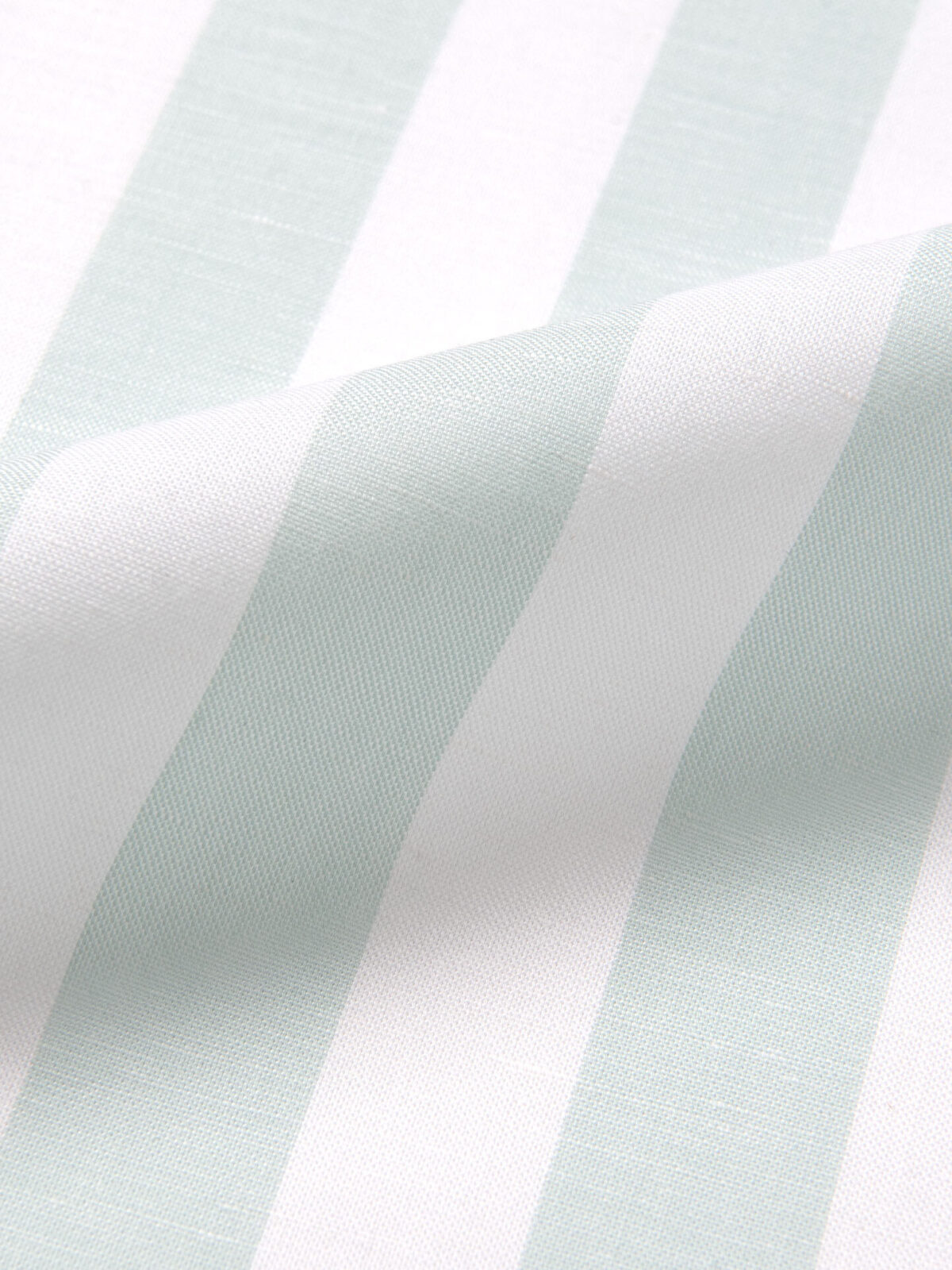 Portuguese Mint Extra Wide Stripe Cotton Linen Oxford Shirt by