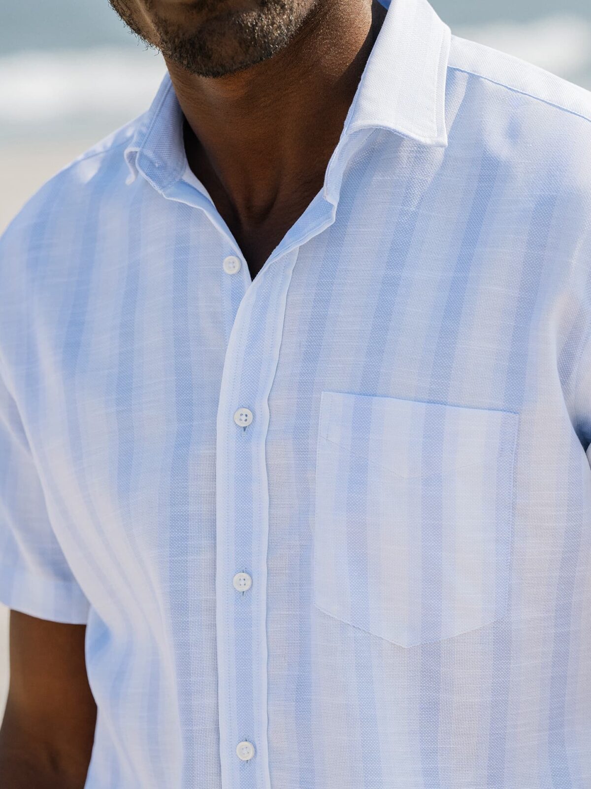Dry Pique Striped Short-Sleeve Polo Shirt