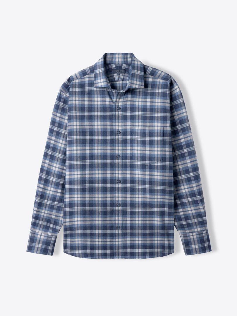 Teton Navy and Light Grey Plaid Flannel 