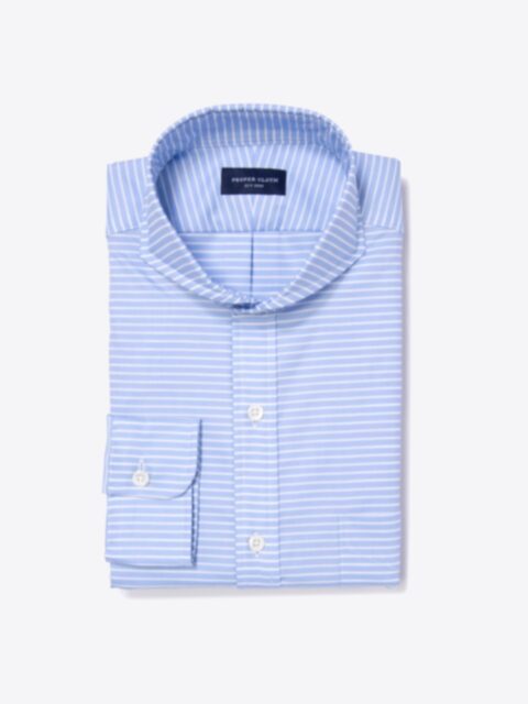Shop Thomas Mason Light Blue Horizontal Stripe