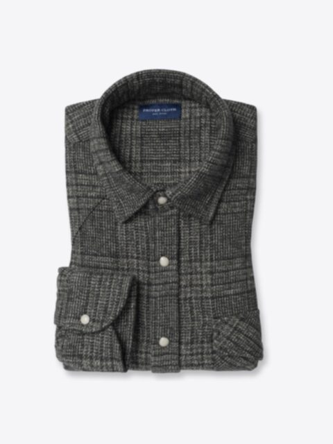 Shop Japanese Grey and Charcoal Low Twist Plaid