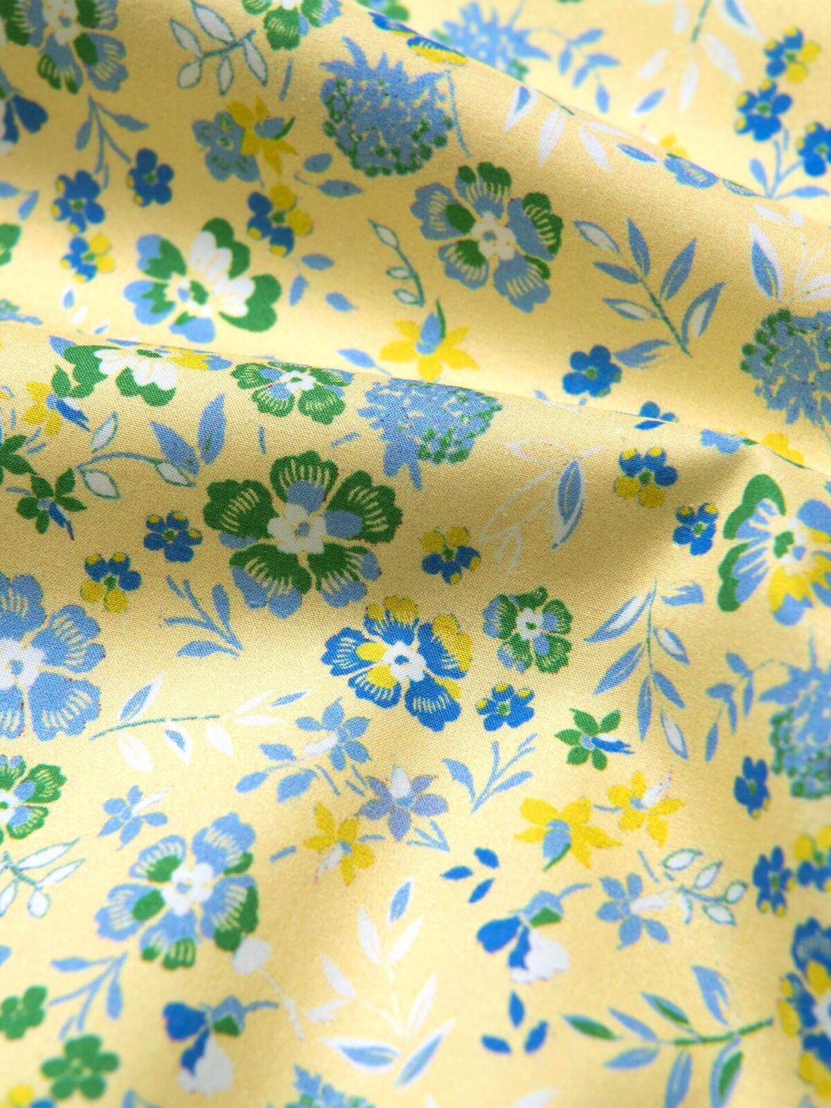 Albini Yellow and Light Blue Floral Print Shirts by Proper Cloth