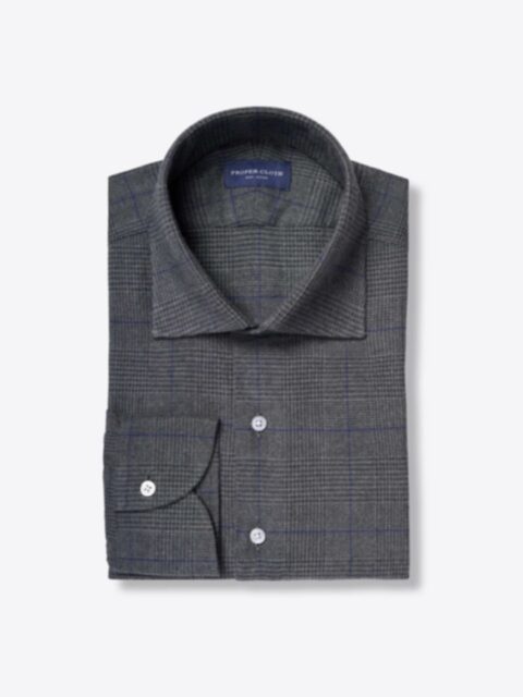 Shop Canclini Charcoal and Royal Glen Plaid Beacon Flannel