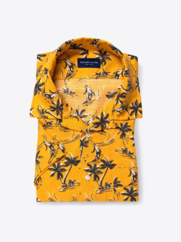 Albiate Yellow Vintage Aloha Print