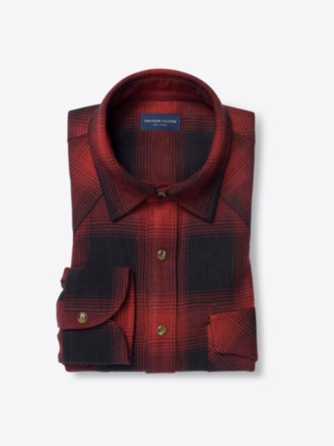 Shop Japanese Black and Red Heavy Ombre Plaid