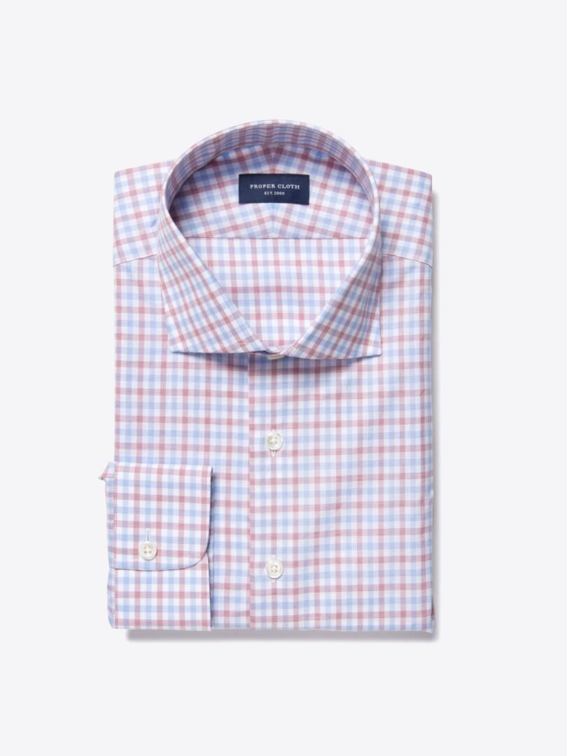 Thomas Mason Crimson Multi Check Fitted Shirt 