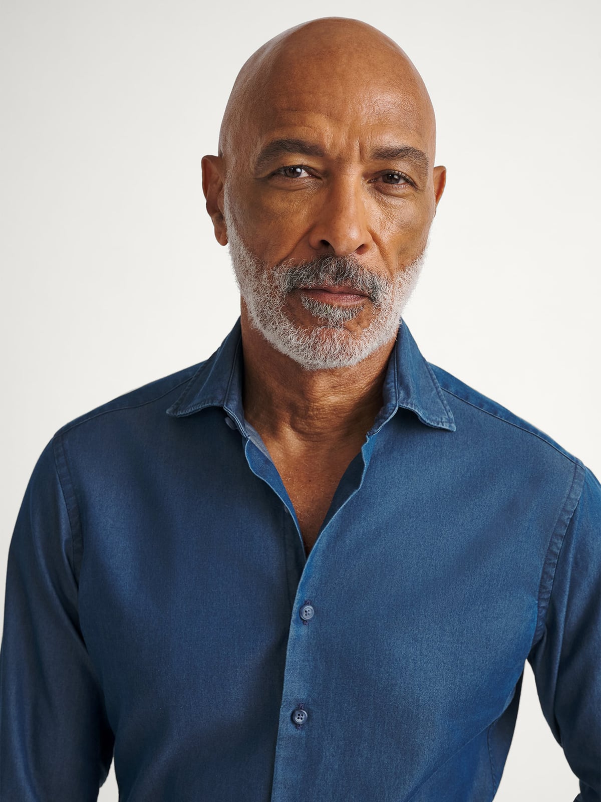The Italian Washed Denim Dress Shirt in Slate