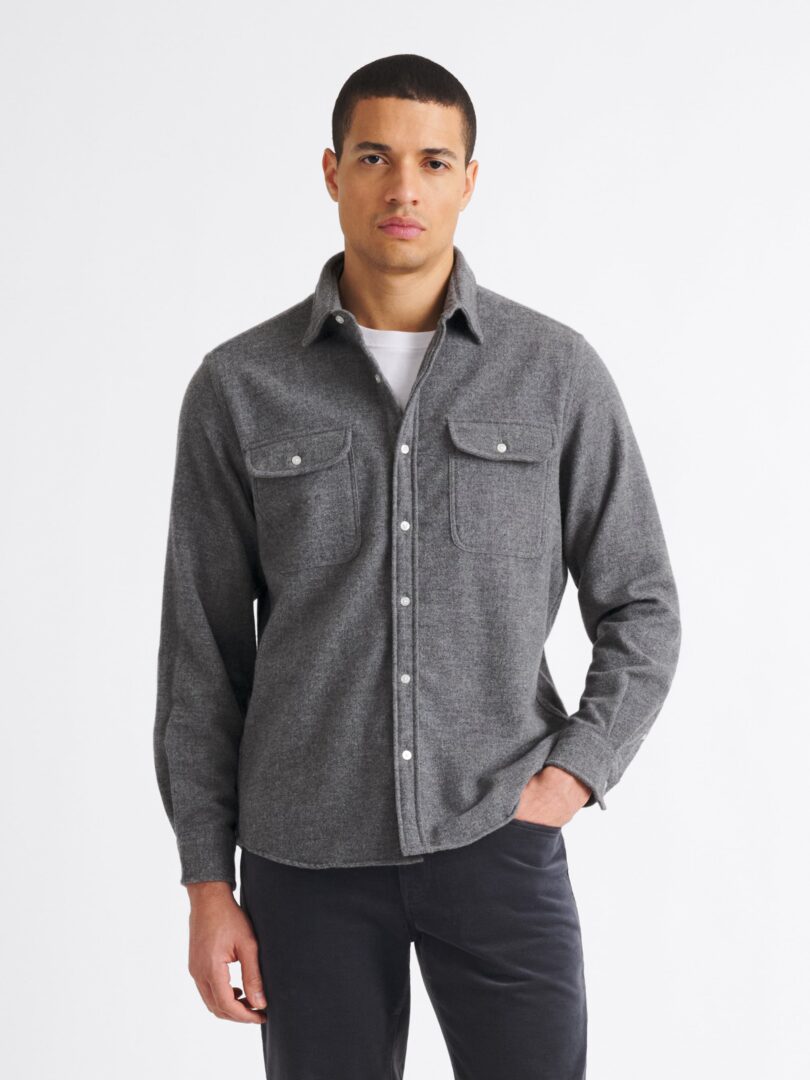 Subalpino Grey Melange Brushed Wool Thumb Detail