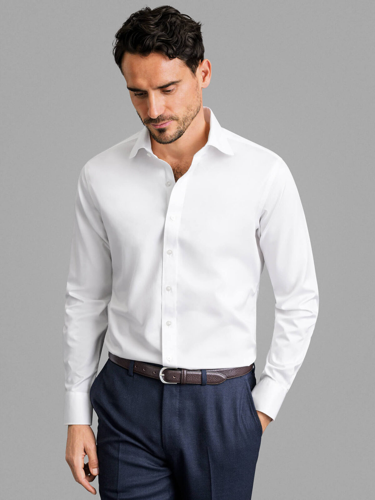 Mayfair Wrinkle-Resistant White Twill Custom Made Shirt Shirt by Proper  Cloth