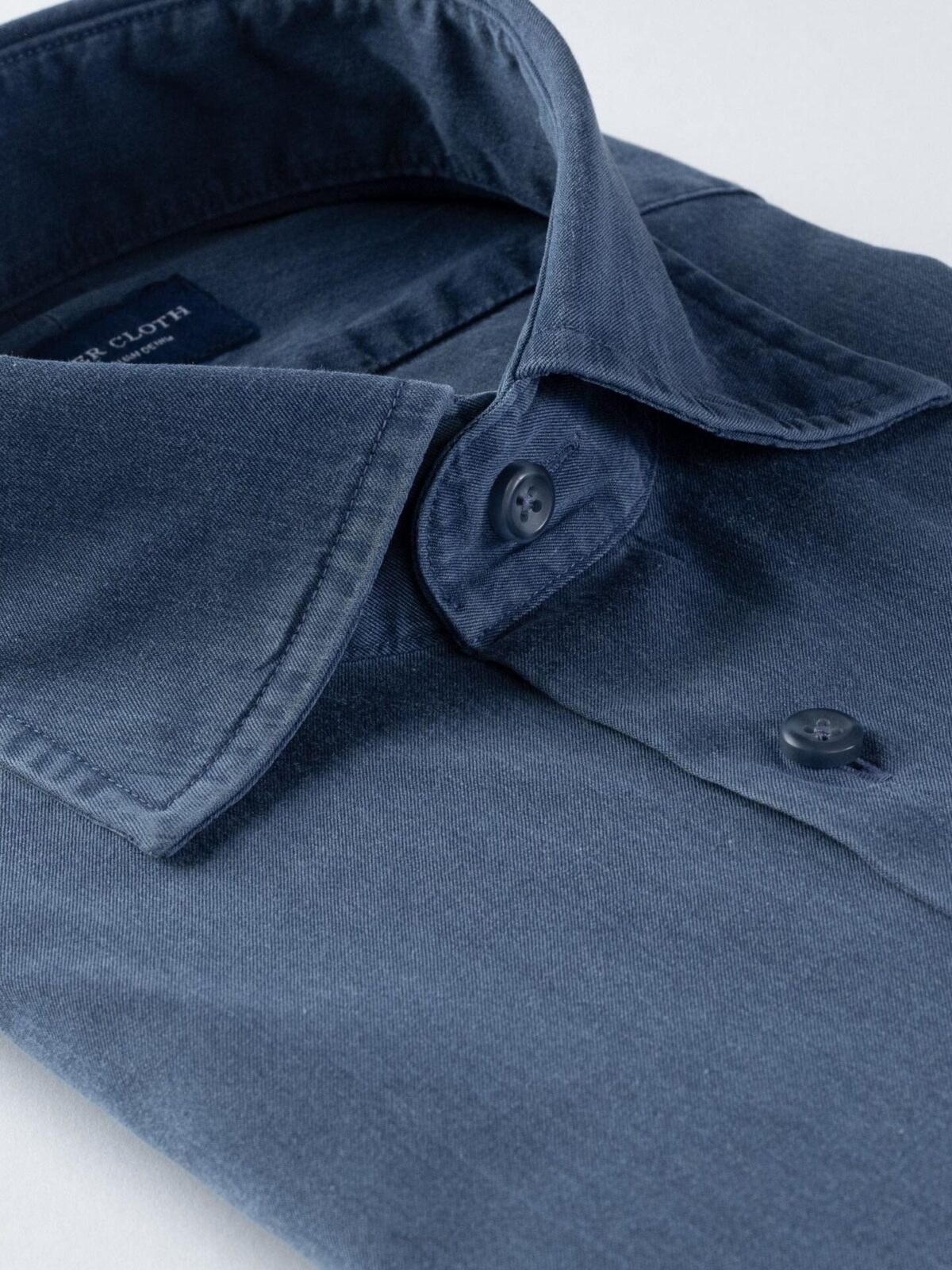Albiate Washed Dark Slate Blue Denim Shirt by Proper Cloth