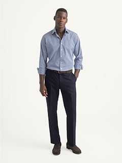 The Irving Check Shirt in Navy Mini Gingham