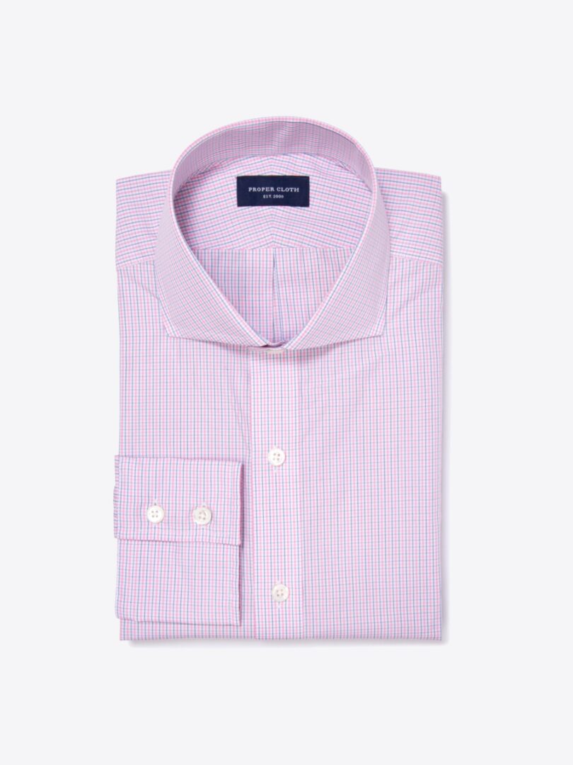 Astor Pink Multi Check Tailor Made Shirt 