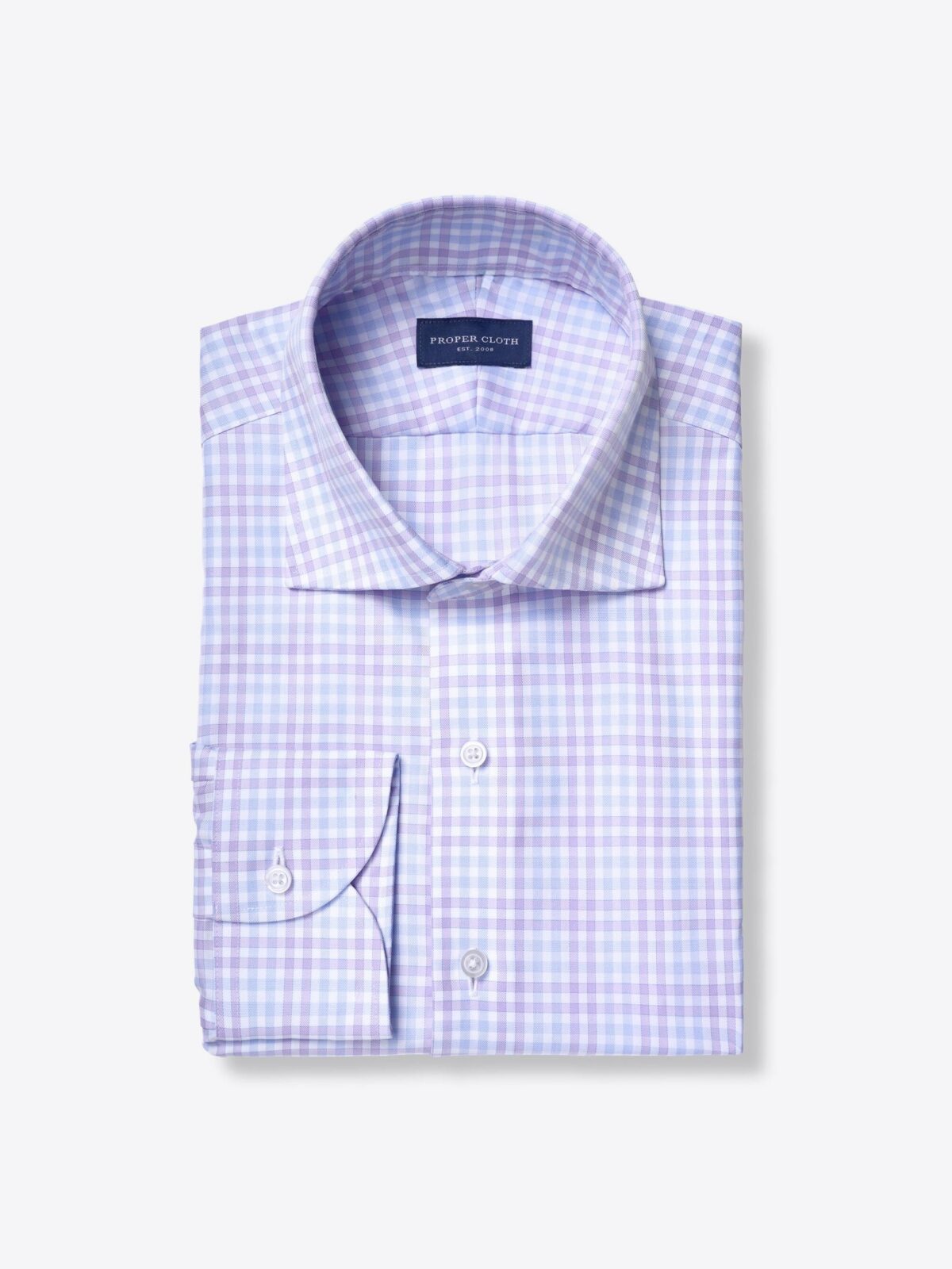 Mayfair Wrinkle-Resistant Lavender and Blue Multi Check Shirt by Proper ...