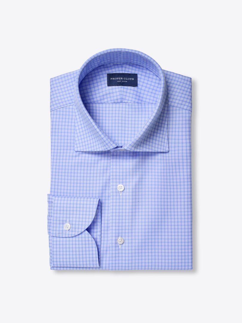 Thumb Photo of Mayfair Wrinkle-Resistant Blue Micro Check