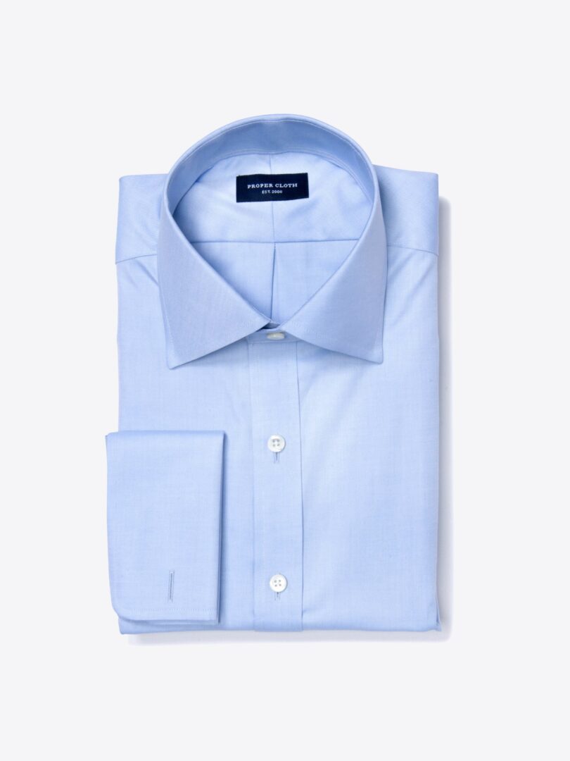 Thomas Mason Light Blue Fine Twill Men's Dress Shirt 