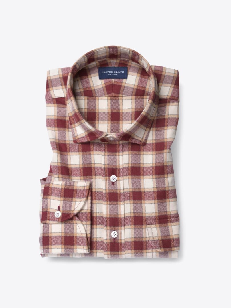 Thomas Mason Green and Off White Plaid Flannel Shirts by Proper Cloth