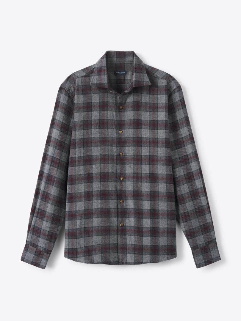 Canclini Grey Black and Burgundy Plaid Beacon Flannel 