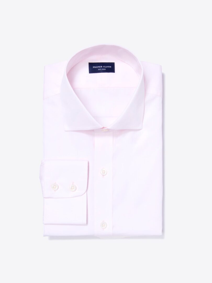 Mercer Pale Pink Broadcloth Custom Dress Shirt 