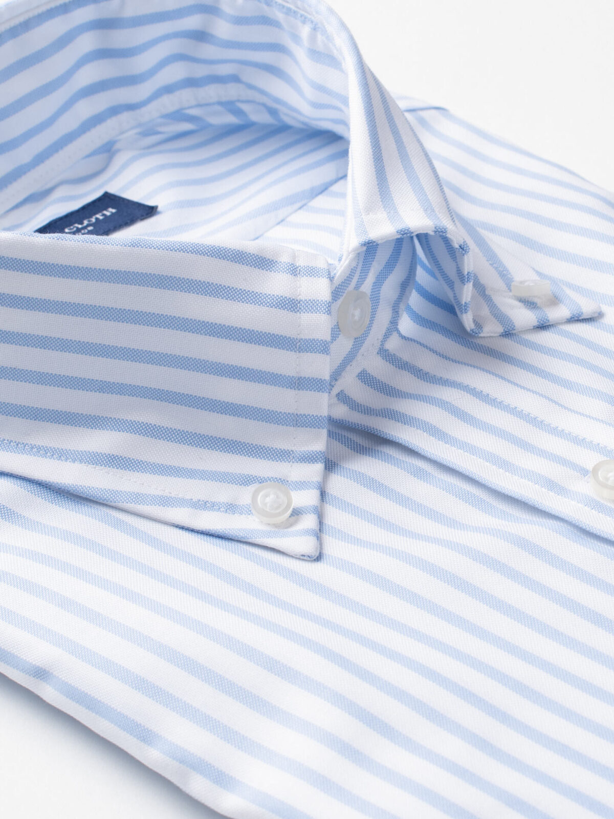 fitted striped dress shirt Mens Cotton Blue Striped Slim Fit Stretch Dress Shirt, 17 / 32/33 main image 1
